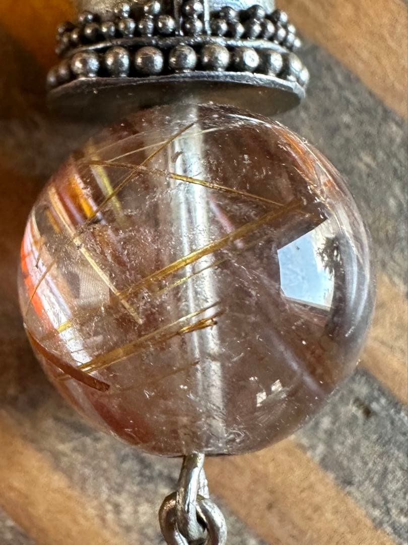 【ハンドメイド 】願いを叶えるラブラドライト &ガーデンクォーツルチルネックレス