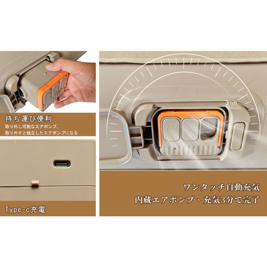 エアーベッド 電動ポンプ空気エアベッド PVC素材 (ダブル厚さ40cm)