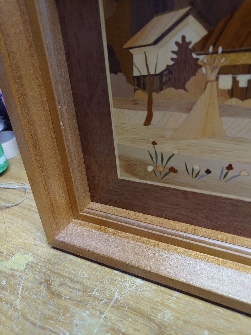 日本の旅情シリーズ】 「飯豊の秋」 マーケタリー・木目象嵌 No.7