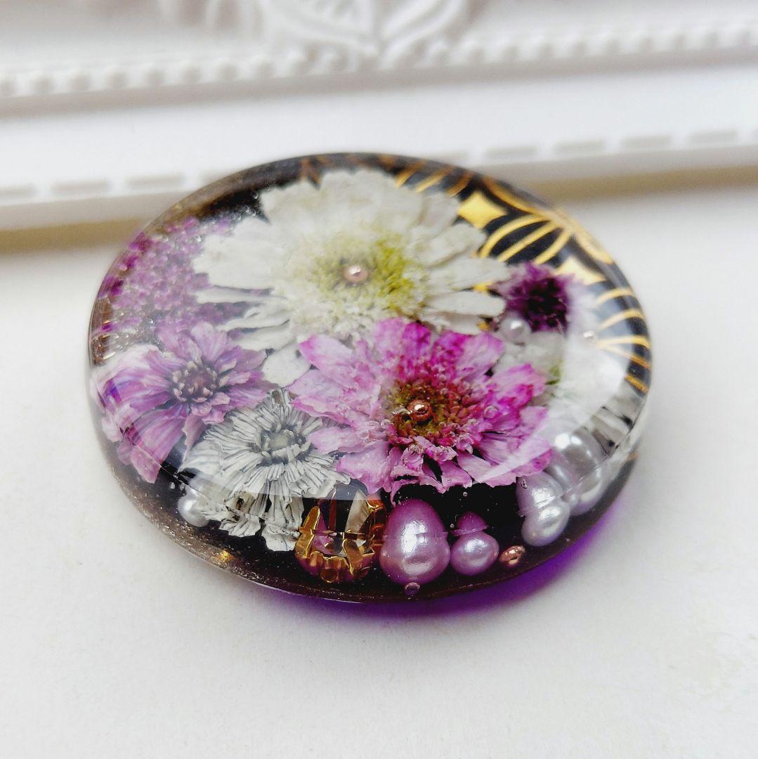 【1695】レジン　マトリカリア　ヘアゴム　ポニーフック　ブロ―チ　ハンドメイド