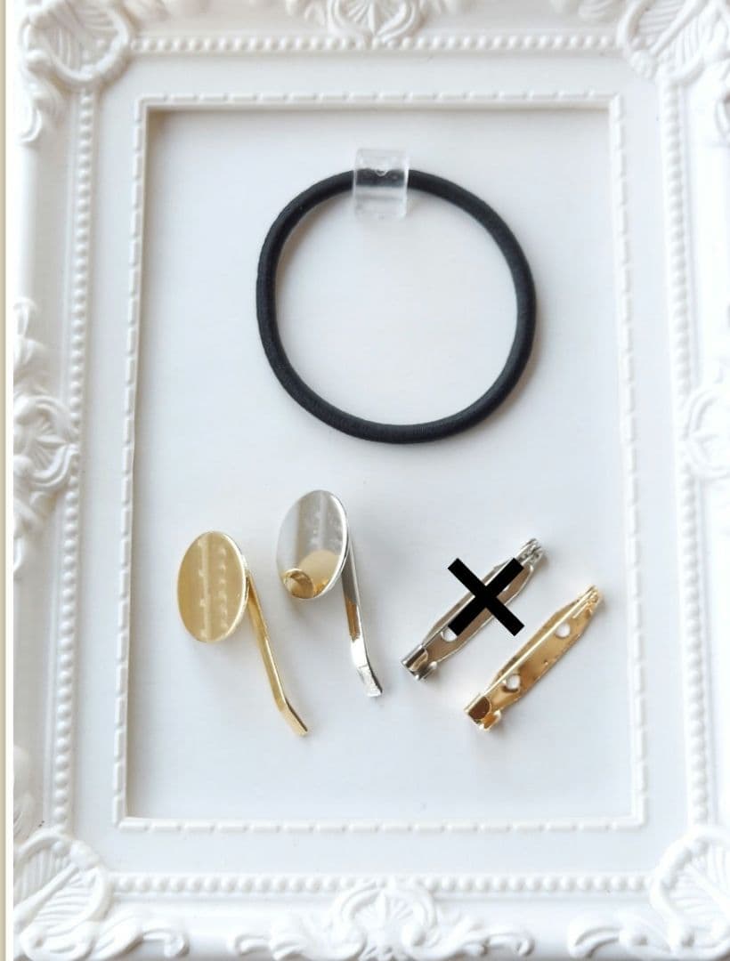 【1695】レジン　マトリカリア　ヘアゴム　ポニーフック　ブロ―チ　ハンドメイド