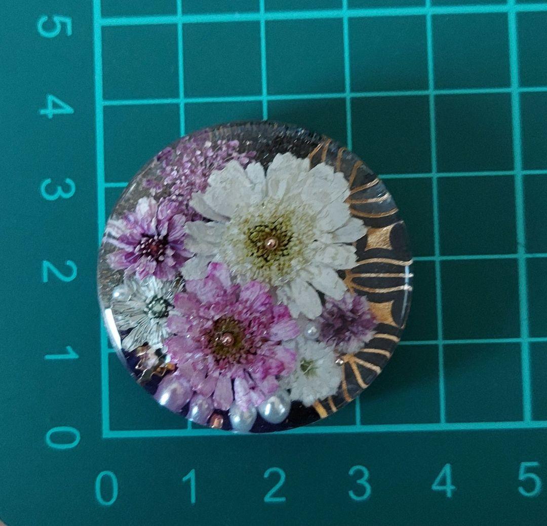 【1695】レジン　マトリカリア　ヘアゴム　ポニーフック　ブロ―チ　ハンドメイド