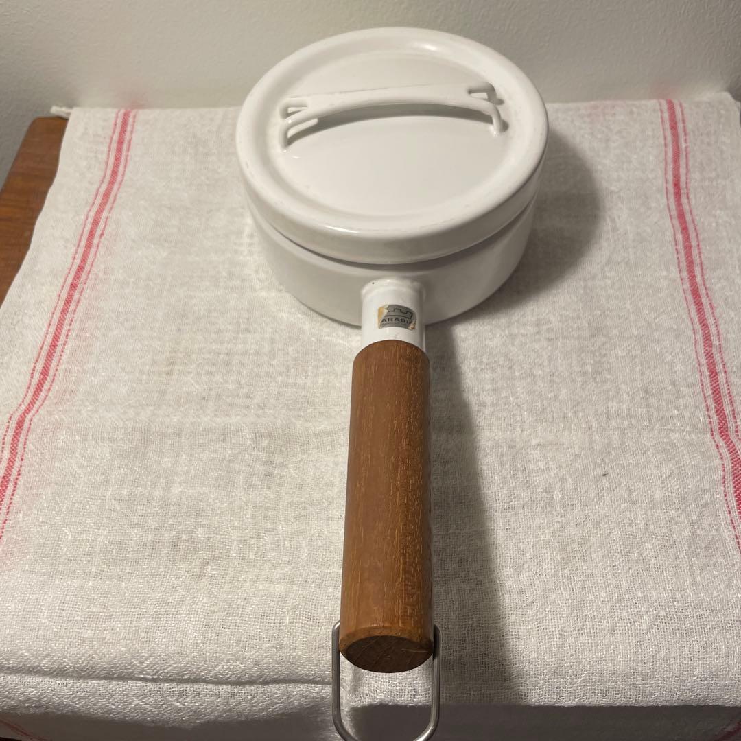 ARABIA Finel ホーロー 片手鍋ミルクパン 木製ハンドル フィンランド