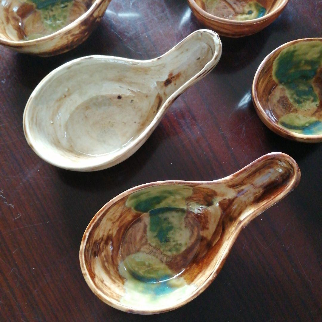 京焼　伊羅保釉蓮華形向付　17cm　大正～昭和中期