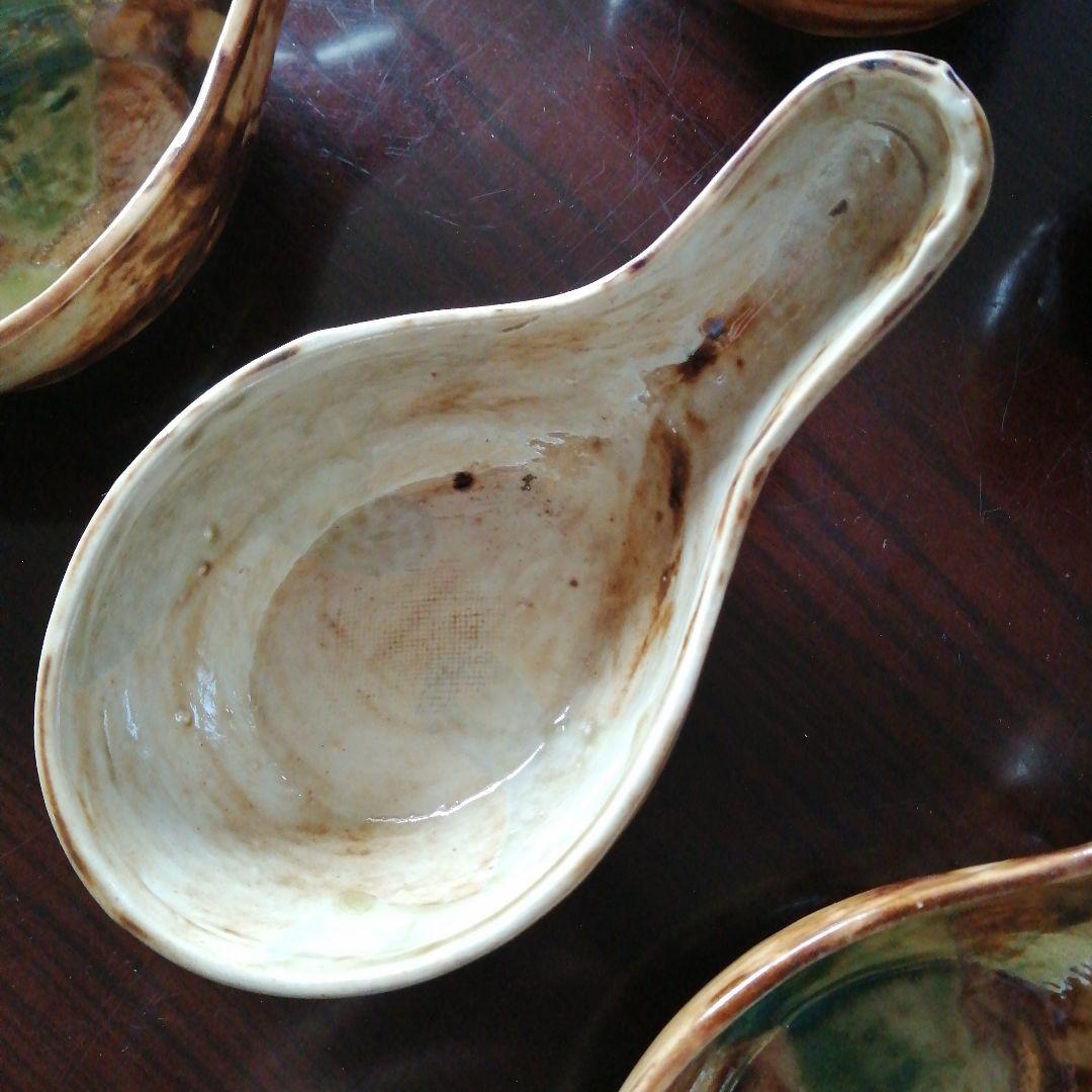 京焼　伊羅保釉蓮華形向付　17cm　大正～昭和中期