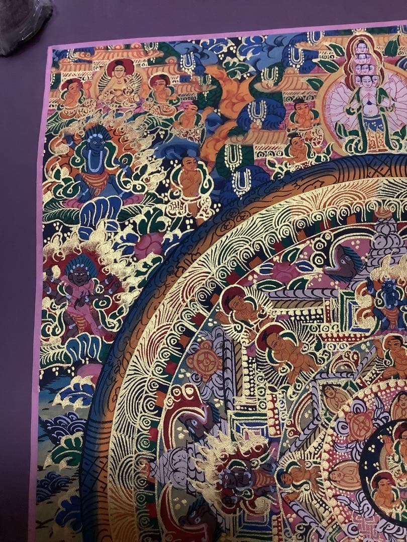 《 チベット密教　新品　1点物 》 手描き　曼荼羅　仏陀　釈迦　仏画　仏教　f4