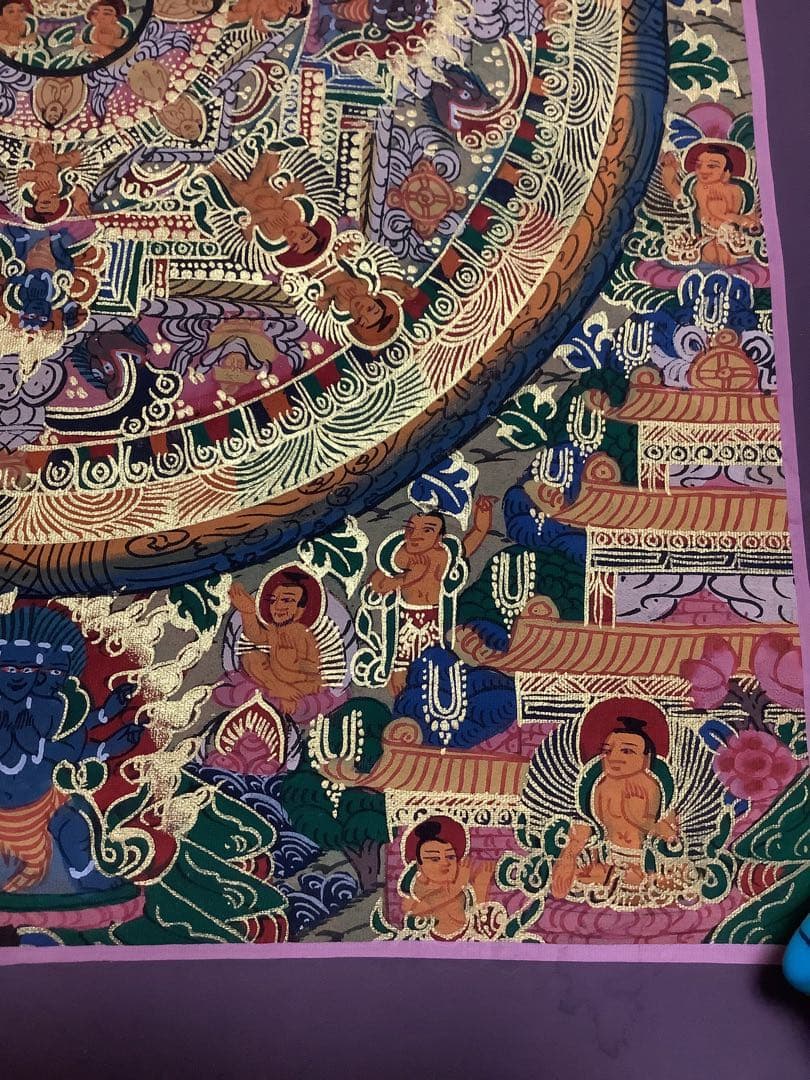 《 チベット密教　新品　1点物 》 手描き　曼荼羅　仏陀　釈迦　仏画　仏教　f4