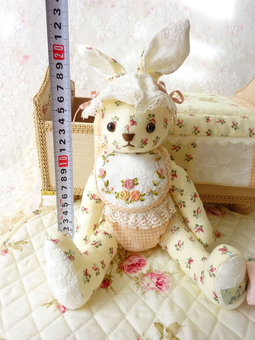 マニー　うさぎのぬいぐるみベッドルーム　コラージュウォールポケット　ローズイマン