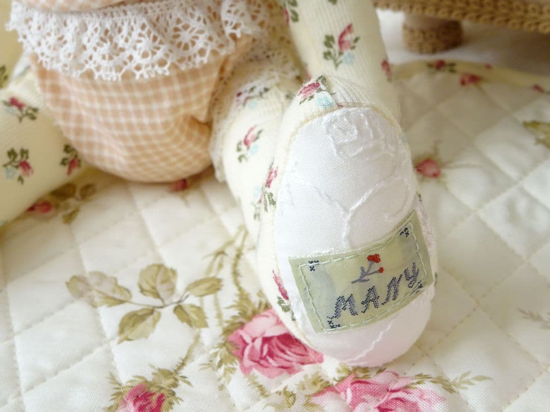 マニー　うさぎのぬいぐるみベッドルーム　コラージュウォールポケット　ローズイマン