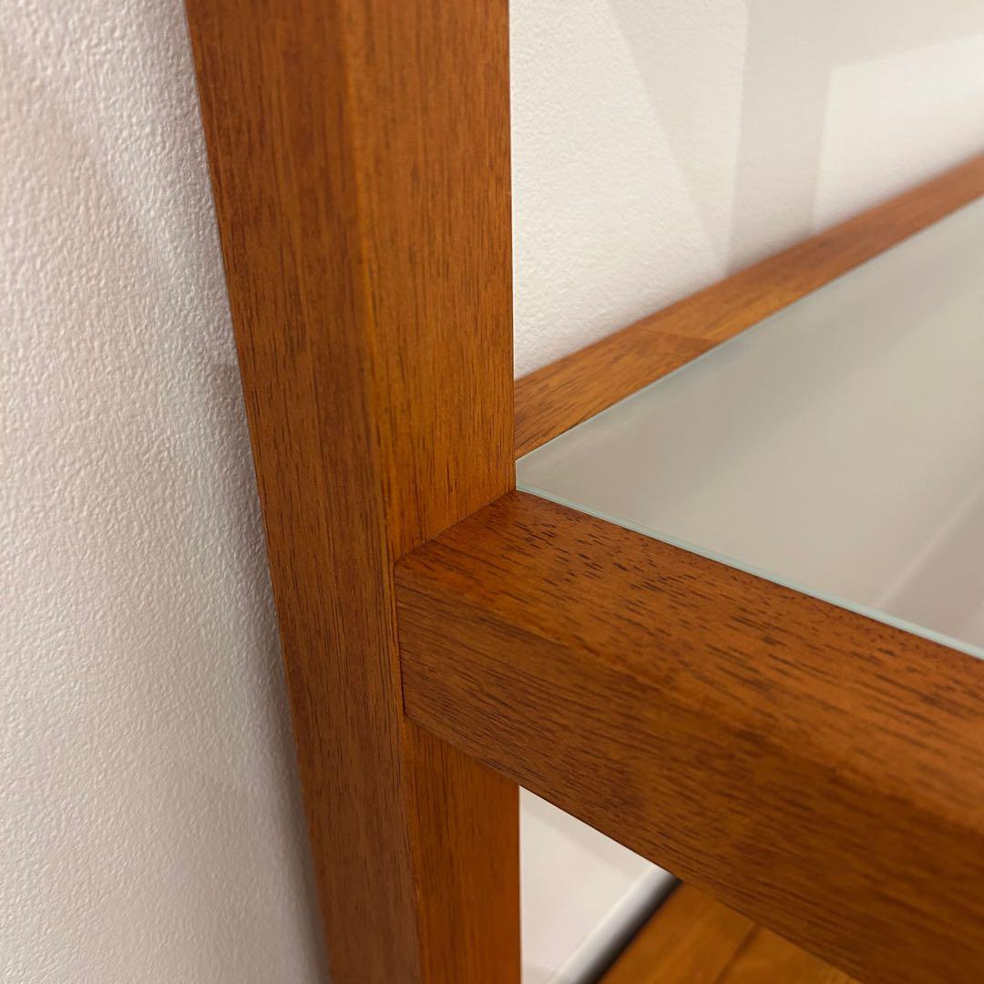 展示品☆木製ディスプレイラック オープンラック ガラス棚 北欧風 陳列