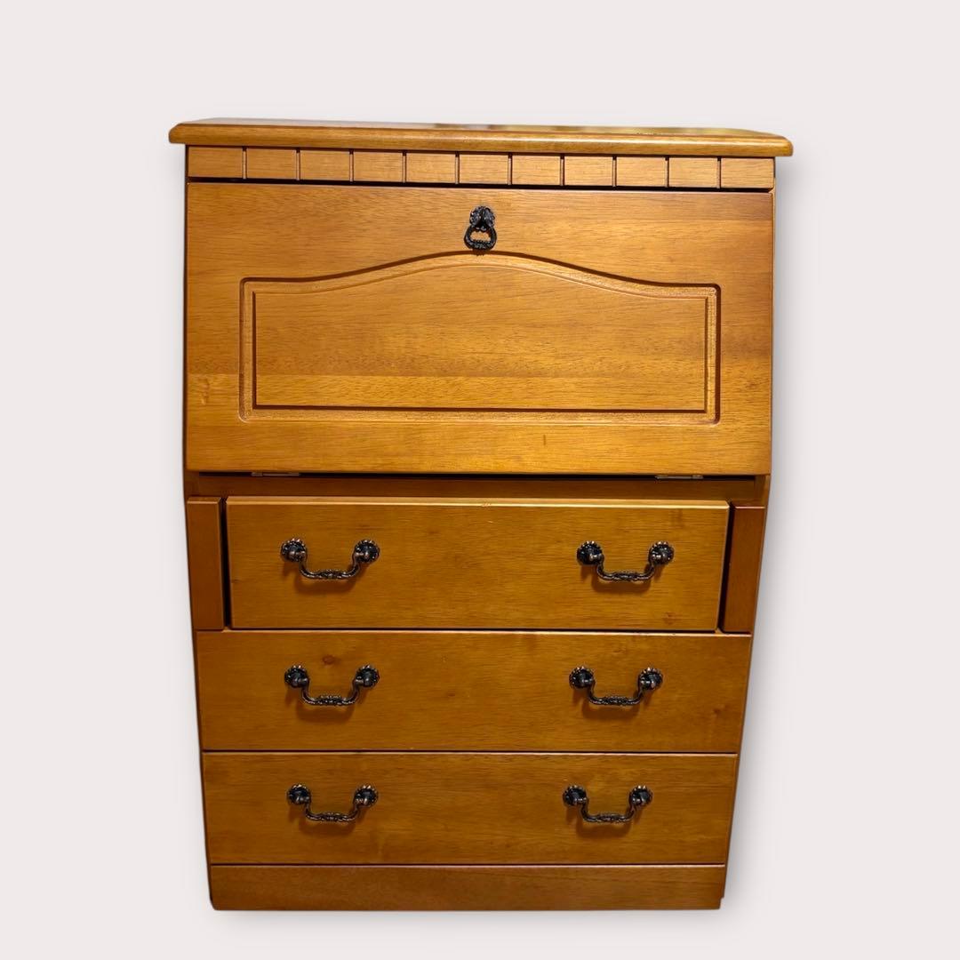 アンティーク調 ライティングビューロー チェスト デスク コンパクト