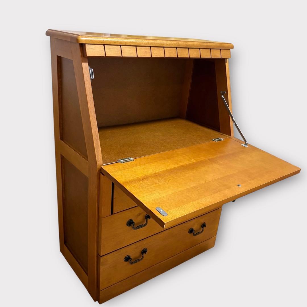 アンティーク調 ライティングビューロー チェスト デスク コンパクト