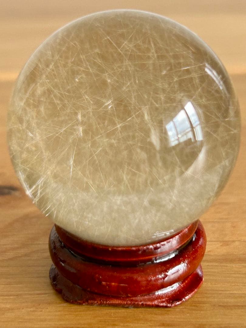 スモーキー　ルチルクォーツ　水晶　スフィア　39.9㎜