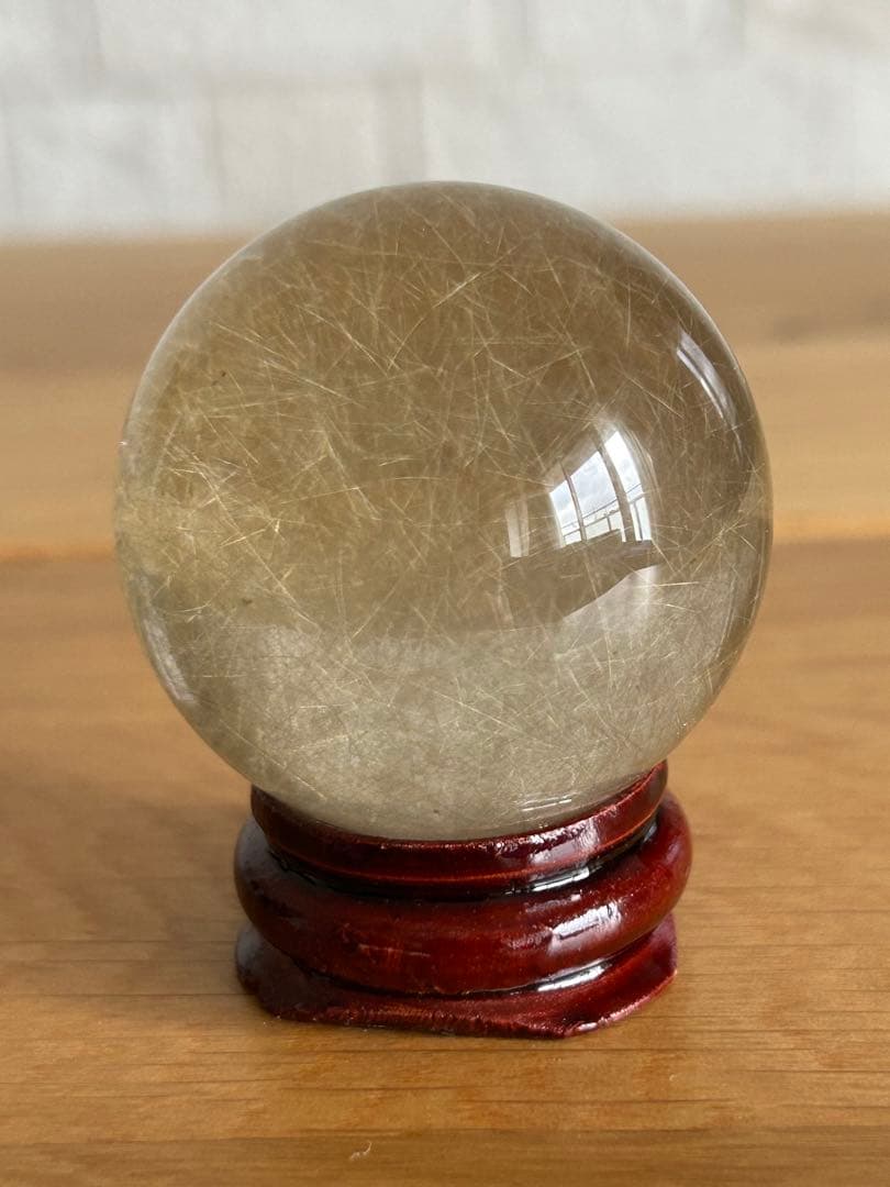 スモーキー　ルチルクォーツ　水晶　スフィア　39.9㎜