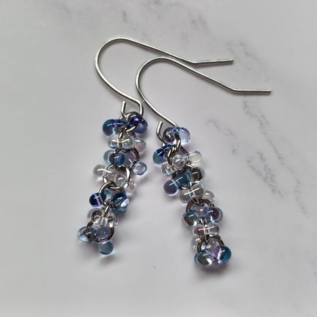 No.476 チェコビーズ ファルファーレのピアス ハンドメイド - メルカリ