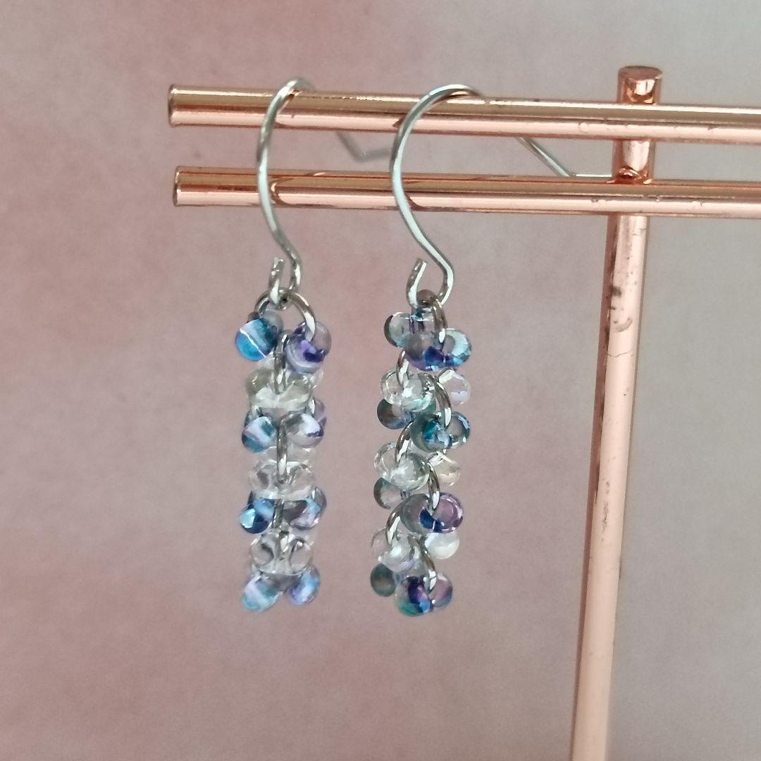 No.476 チェコビーズ ファルファーレのピアス ハンドメイド - メルカリ