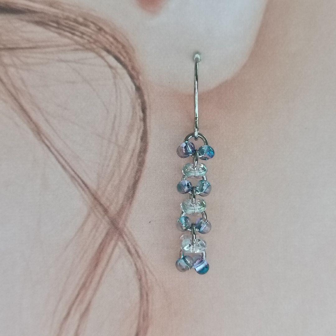 No.476 チェコビーズ ファルファーレのピアス ハンドメイド - メルカリ