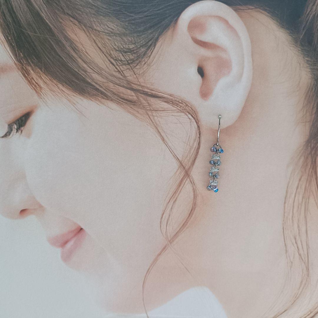 No.476 チェコビーズ ファルファーレのピアス ハンドメイド - メルカリ