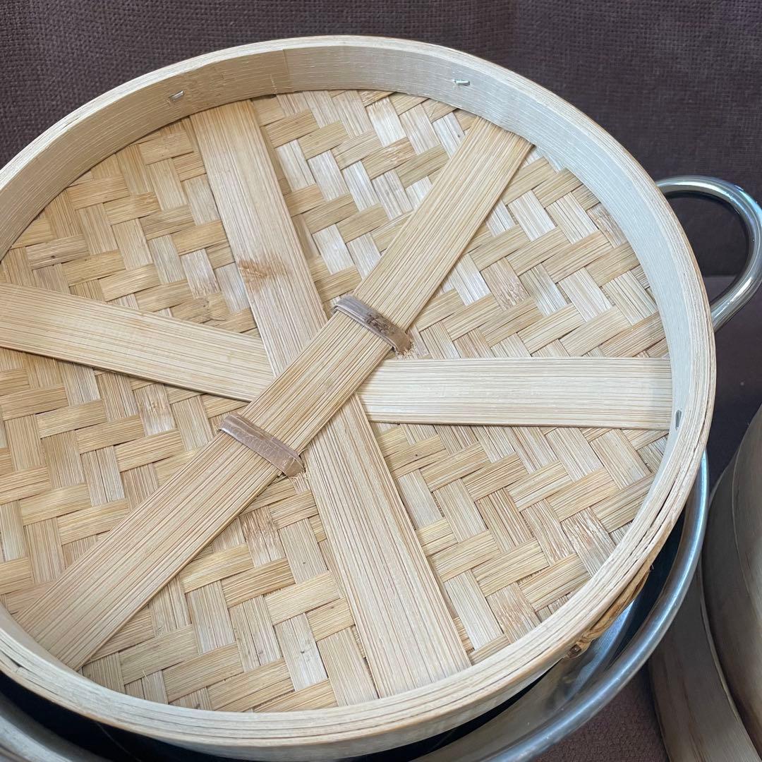 かごや　蒸籠　2段　蓋・鍋つき　24センチ