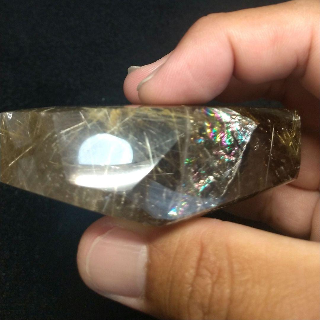 ★ゴールドルチル《原石》台座付き　置物　クラスター　天然石　金運　仕事運　勝負運