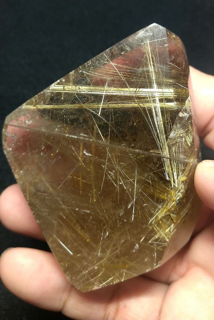 ★ゴールドルチル《原石》台座付き　置物　クラスター　天然石　金運　仕事運　勝負運