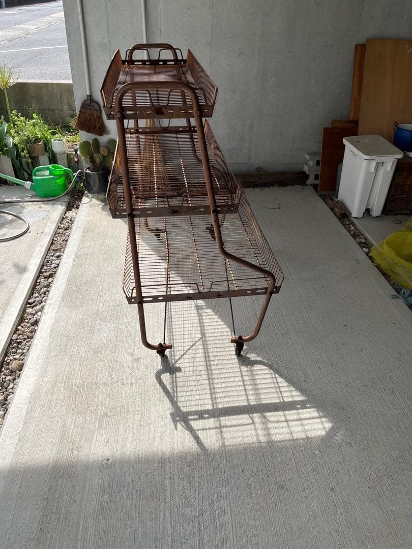 ビンテージアイアンラックワイヤーラック インダストリアルジャンクガーデン