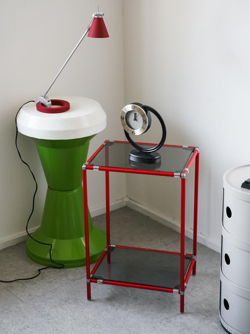 ヴィンテージ ガラスシェルフ モジュールラック 収納棚 ポストモダン