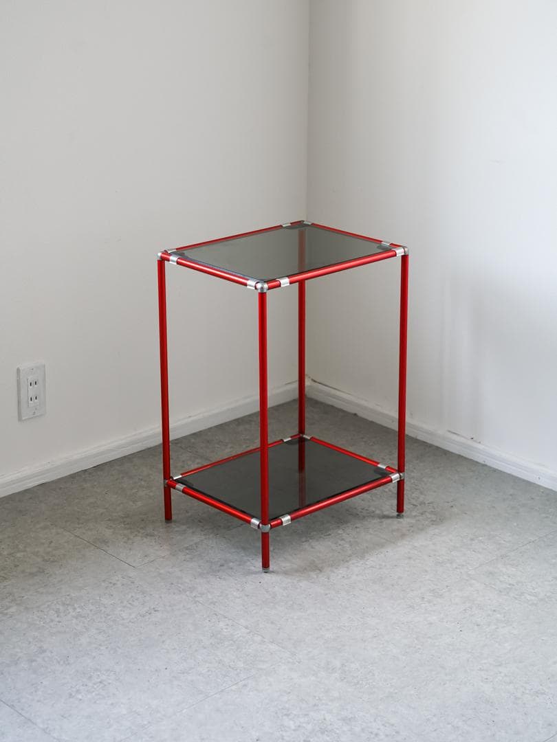 ヴィンテージ ガラスシェルフ モジュールラック 収納棚 ポストモダン