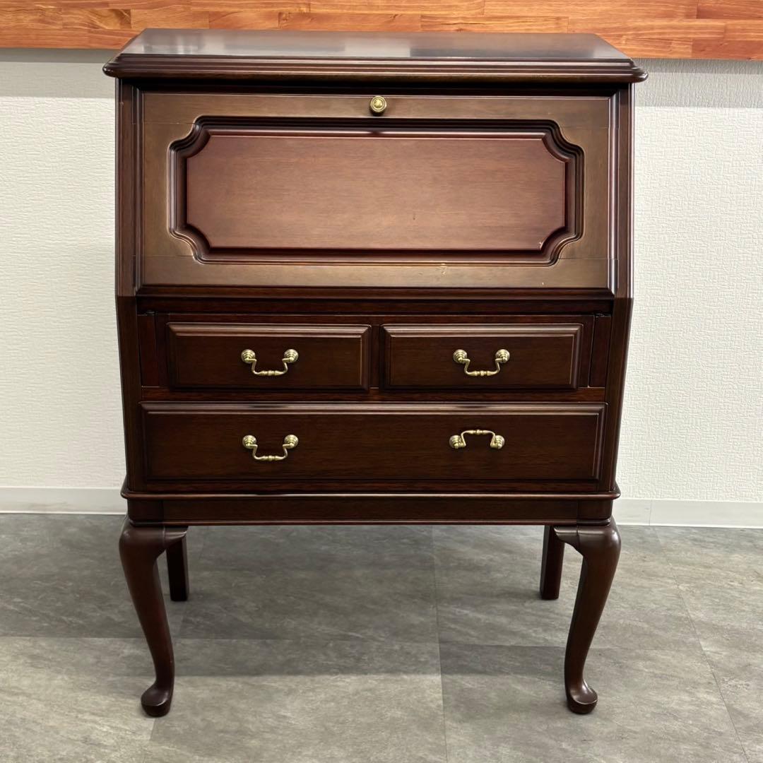 ◇マルニ木工 地中海 ライティングビューロ 机 デスク 猫脚