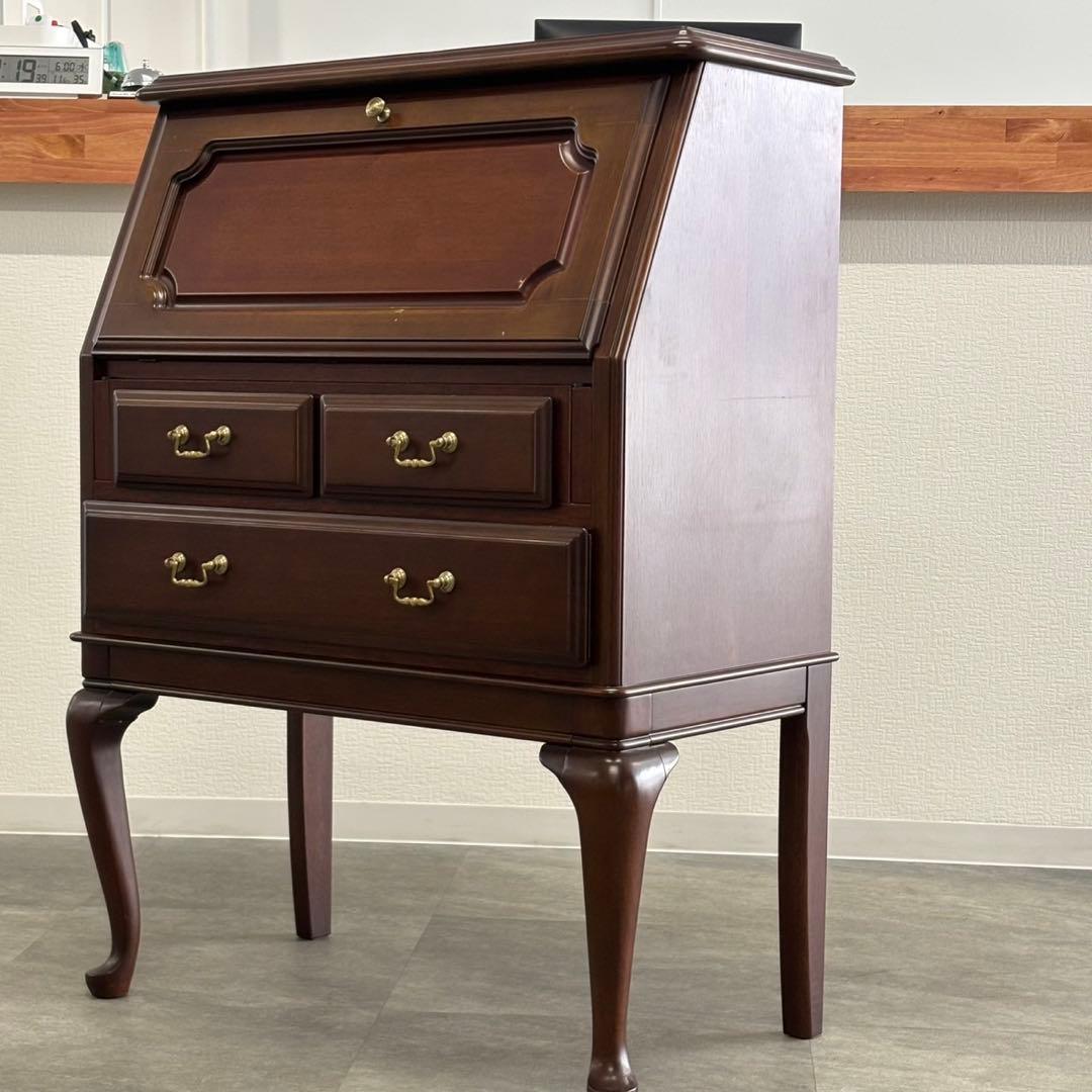 ◇マルニ木工 地中海 ライティングビューロ 机 デスク 猫脚