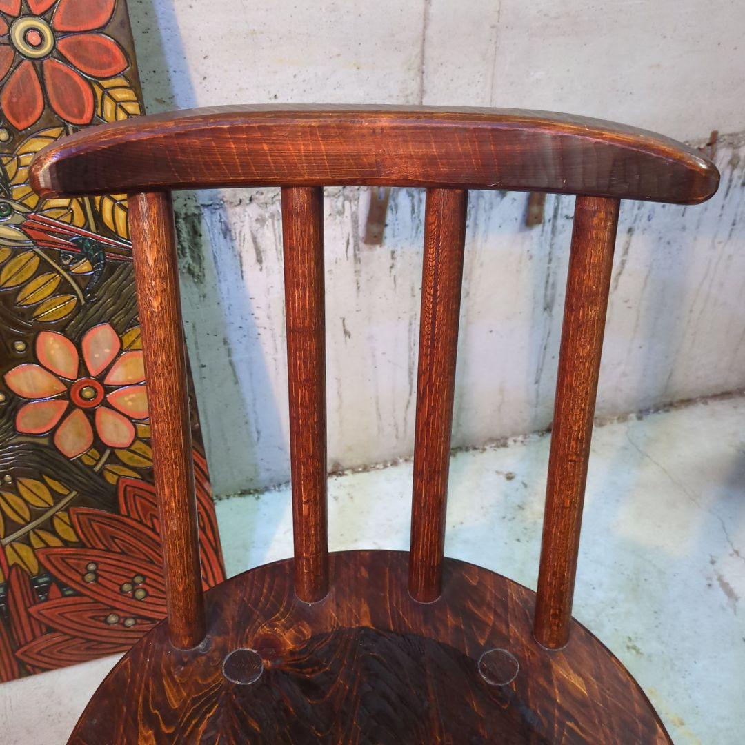 手作り家具 矢澤金太郎 天然木 ダイニングチェア ヒノキ 拭き漆 ビンテージ