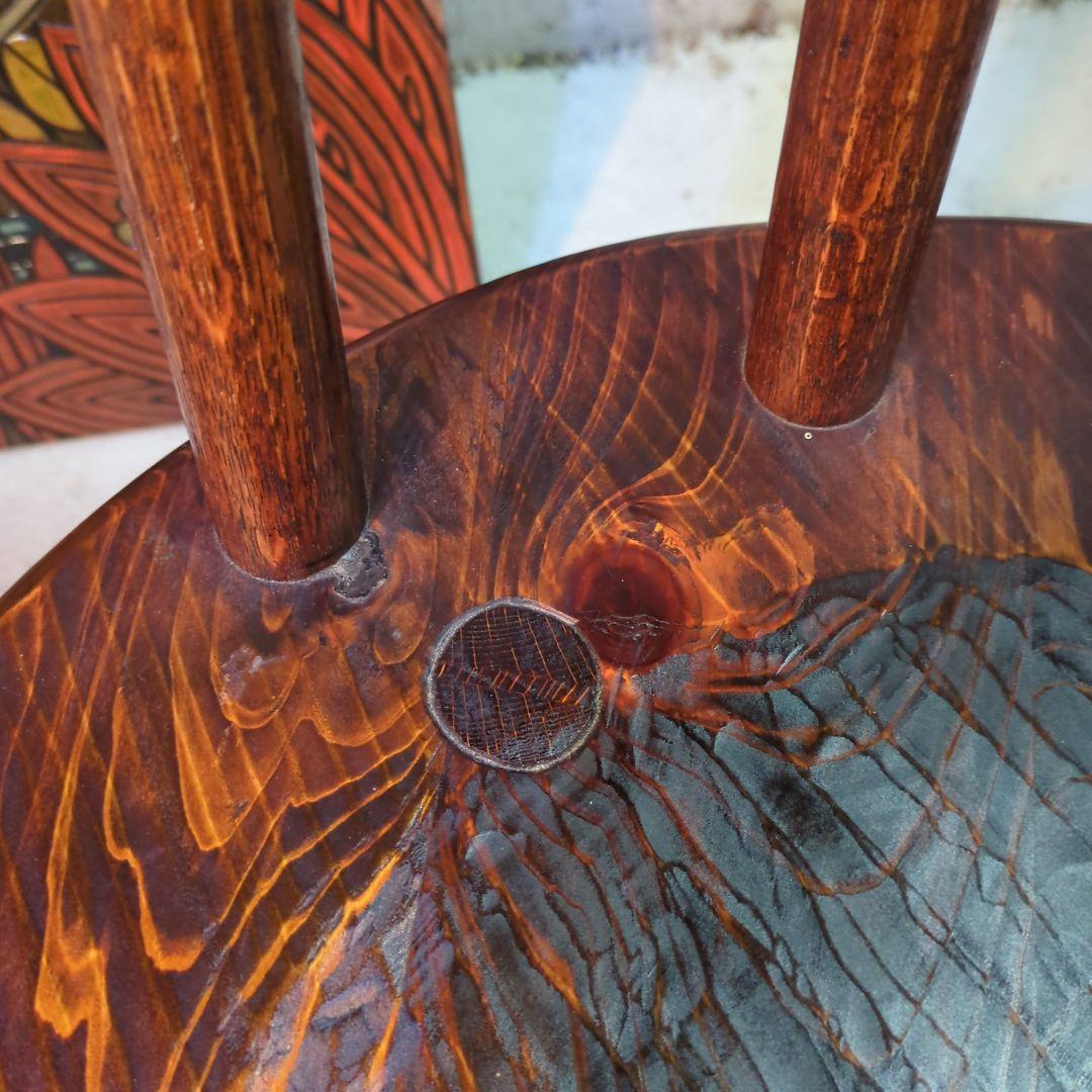 手作り家具 矢澤金太郎 天然木 ダイニングチェア ヒノキ 拭き漆 ビンテージ