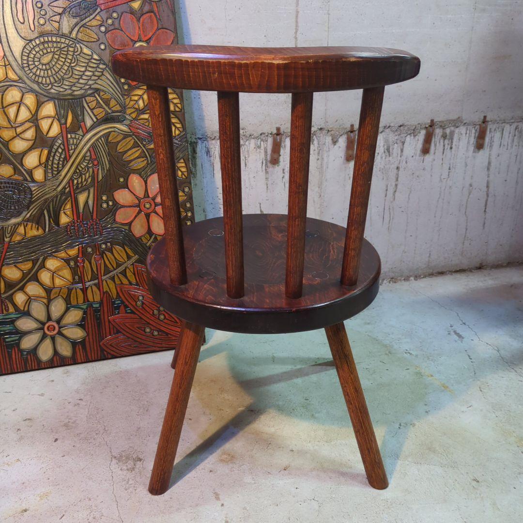 手作り家具 矢澤金太郎 天然木 ダイニングチェア ヒノキ 拭き漆 ビンテージ