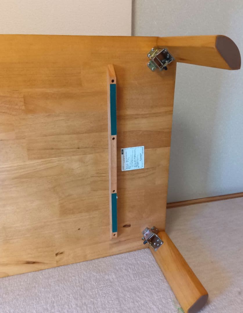 座卓120×75×高32cm折畳み　天然木ラッカー塗装ライトブラウン　使用2度