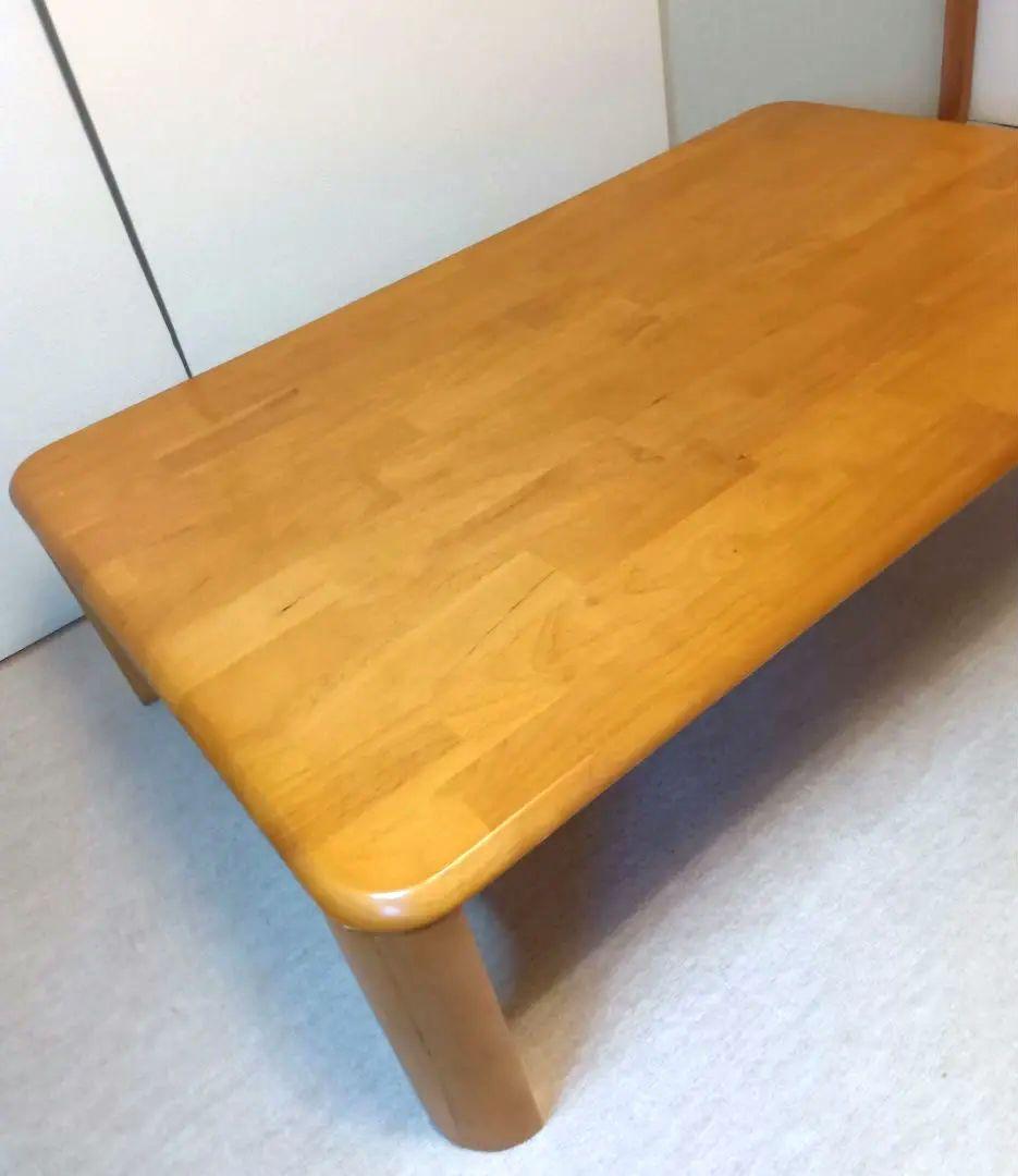 座卓120×75×高32cm折畳み　天然木ラッカー塗装ライトブラウン　使用2度