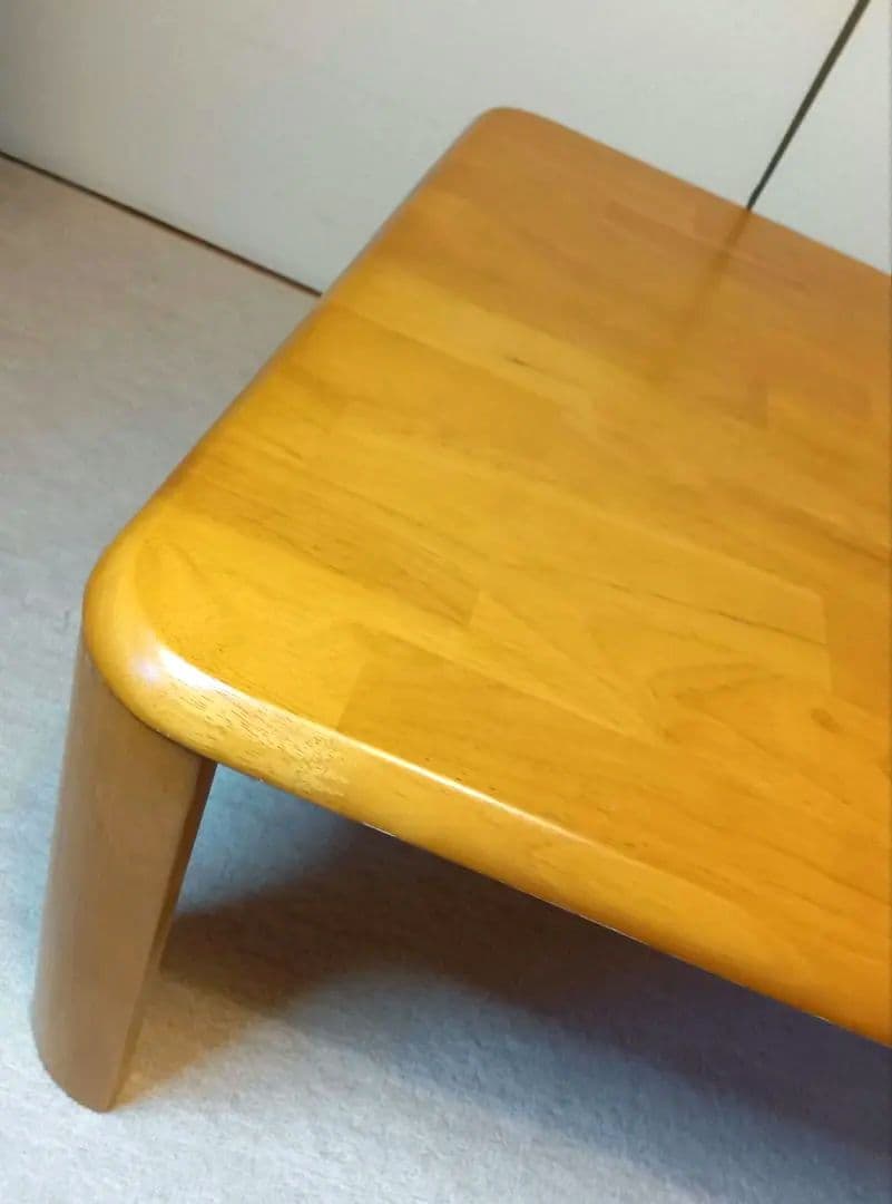 座卓120×75×高32cm折畳み　天然木ラッカー塗装ライトブラウン　使用2度