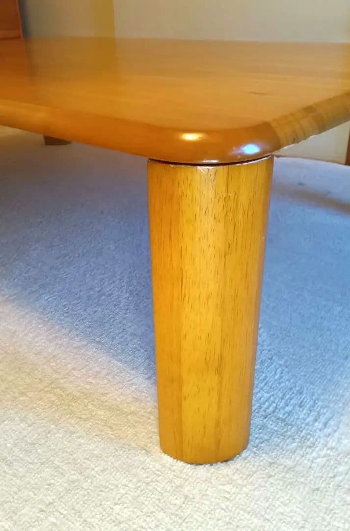 座卓120×75×高32cm折畳み　天然木ラッカー塗装ライトブラウン　使用2度