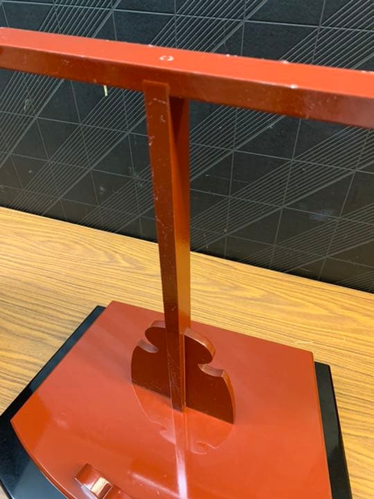 羽子板飾台 23号 朱赤 屏風付き