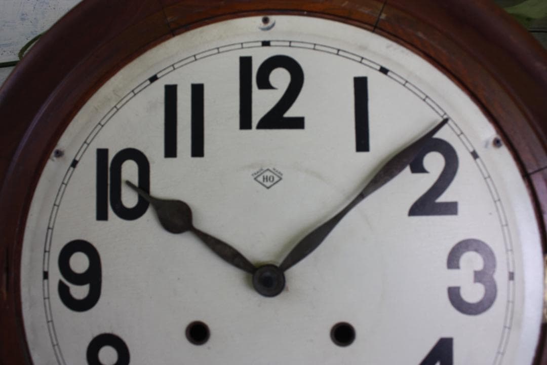 アンティーク ゆらゆらガラス 希少 丸型 電池式 スイープクオーツ改造 茶