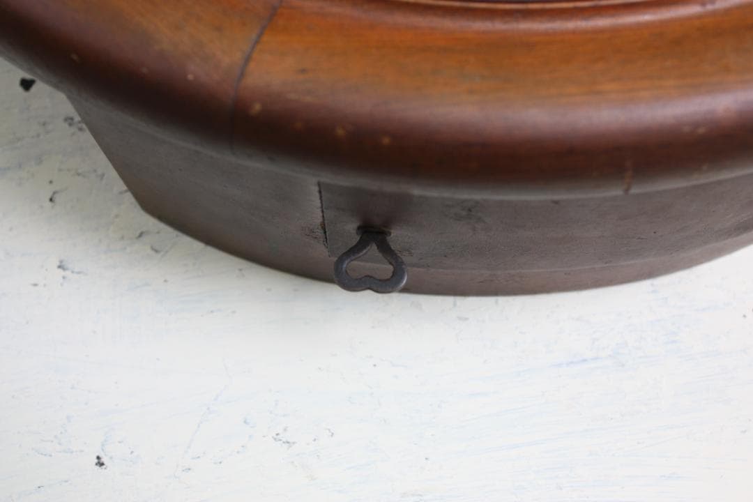 アンティーク ゆらゆらガラス 希少 丸型 電池式 スイープクオーツ改造 茶