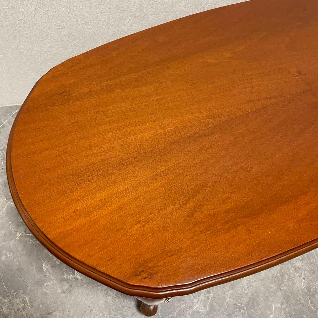 クラシカル　猫脚センターテーブル　 アンティークローテーブル オーバルテーブル