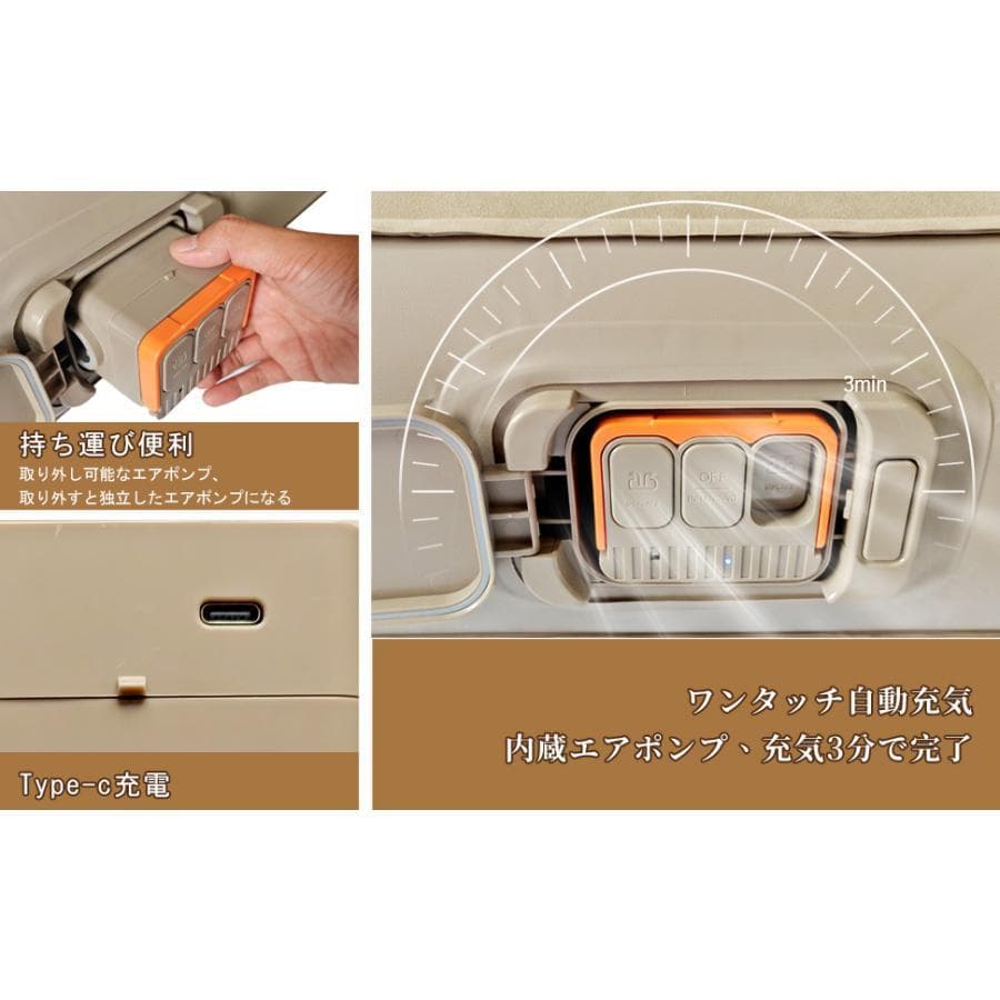 2024リニューアル エアーベッド 電動エアーマットダブル(ダブル厚さ40cm)