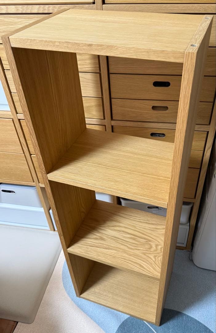 無印良品　スタッキングシェルフ・3段・オーク材