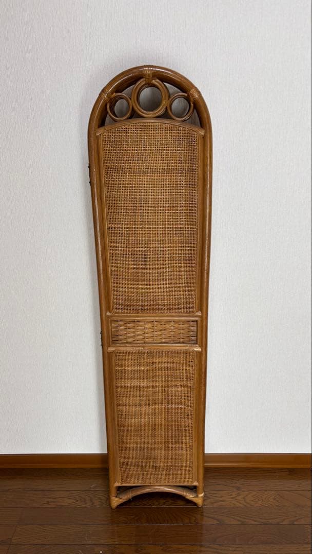 ラタン パーテーション 4連 衝立 目隠し 間仕切り 折りたたみ式 150cm