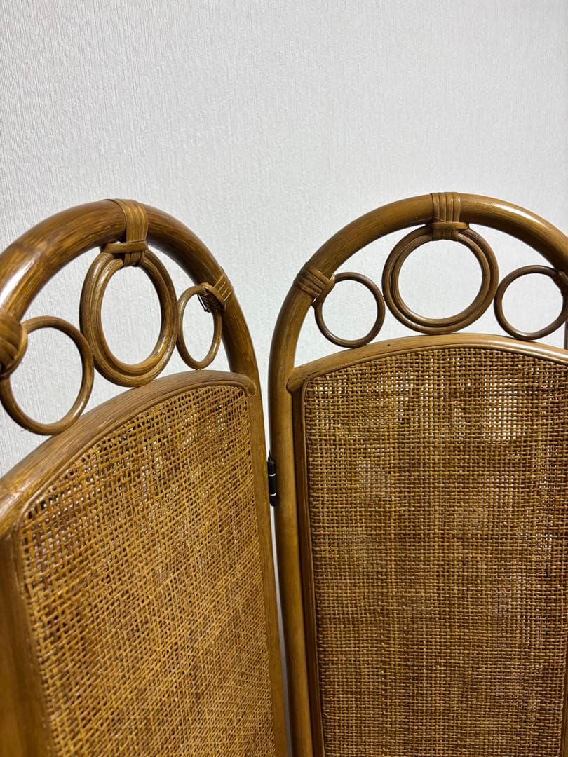 ラタン パーテーション 4連 衝立 目隠し 間仕切り 折りたたみ式 150cm