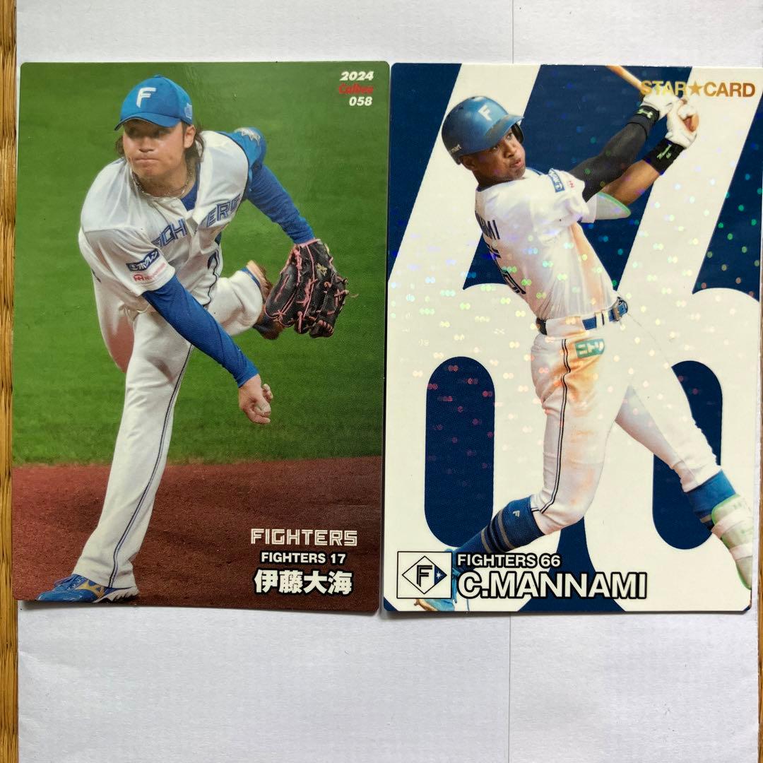 プロ野球チップス2024エラーカード 伊藤大海プラス万波中正スター