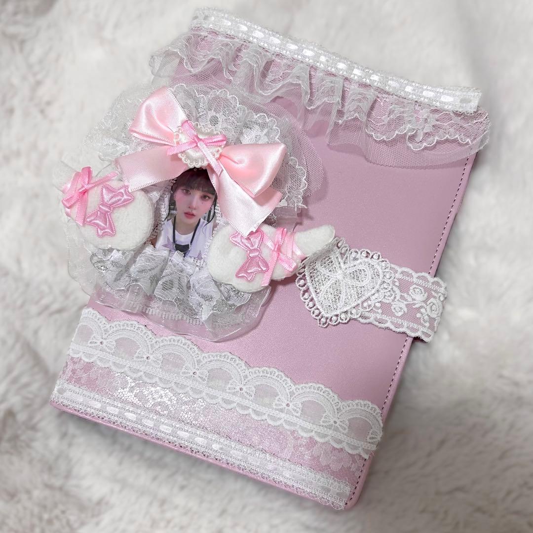 マカロンバインダー レース デコ A5 ピンク - メルカリ