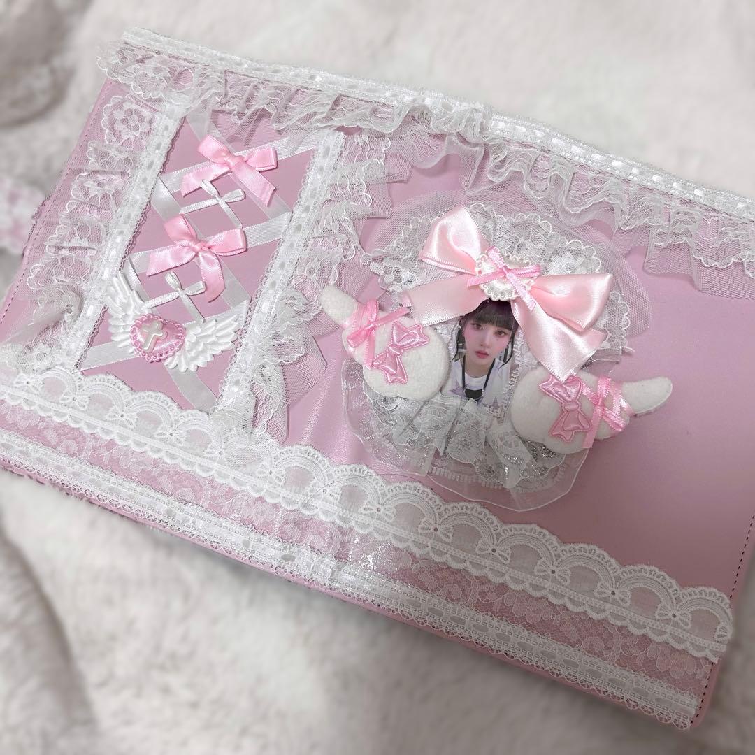 マカロンバインダー レース デコ A5 ピンク - メルカリ