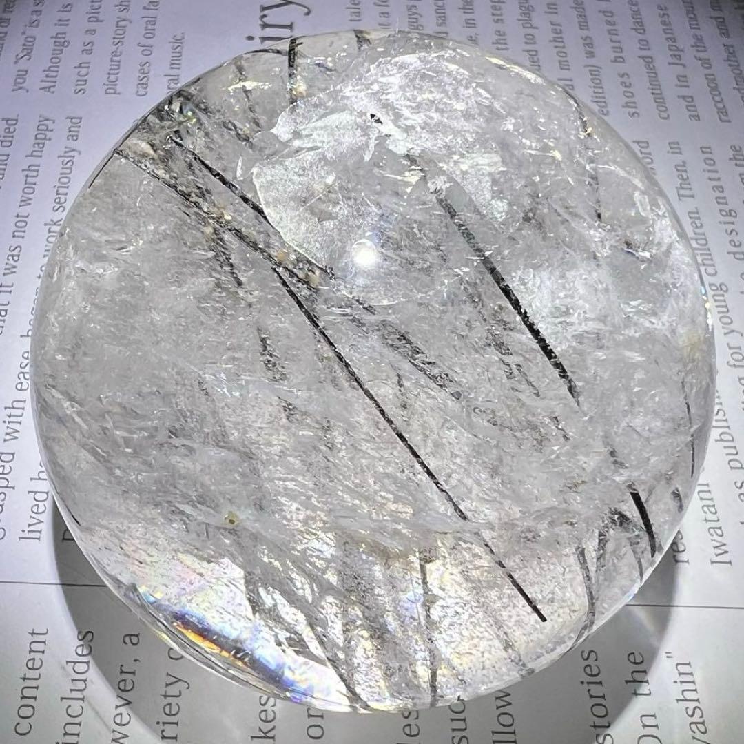 ✳️超凄玉✨ルチルとキラキラのレインボー✨虹入り ルチルインクォーツ 丸玉 天然石