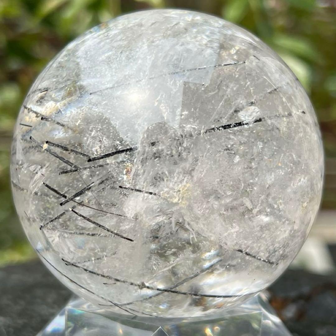 ✳️超凄玉✨ルチルとキラキラのレインボー✨虹入り ルチルインクォーツ 丸玉 天然石